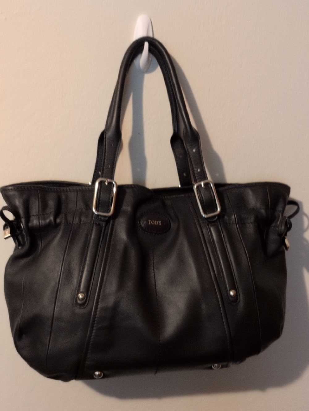Tods G-Line Bag Brownish Black Leather With Silver Hardware Gorgeous!